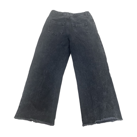 Play Up Girls Size 10 Dark Grey Wide Leg Cropped Jeans - Picture 2 of 2